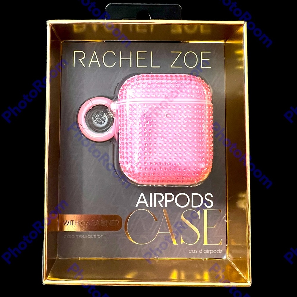 AirPod’s case with carabiner pink glitter sparkles by Rachel Zoe NWT